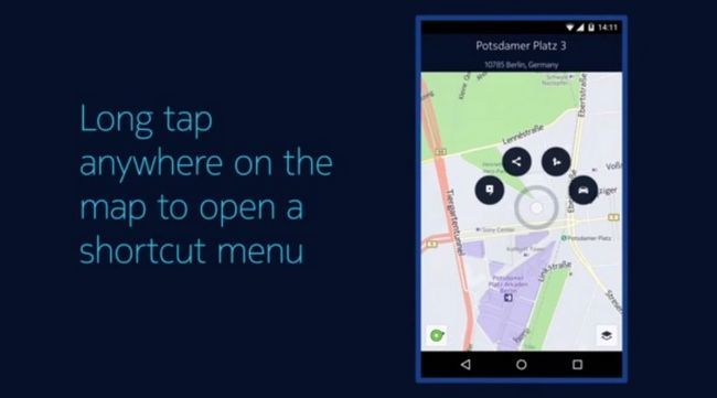 Fotografía - AQUÍ Mapas Para actualización de Android trae nueva Menú contextual