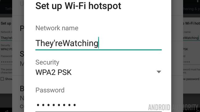 Android ssid punto de acceso móvil