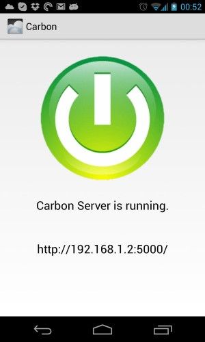 Ejecutar el servidor de copia de seguridad de carbono.