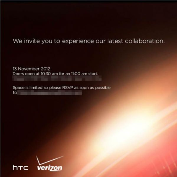 Invitación HTC Verizon Evento