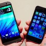 HTC uno m8 vs iphone 5s rápida mirada de mano aa (5 de 6)