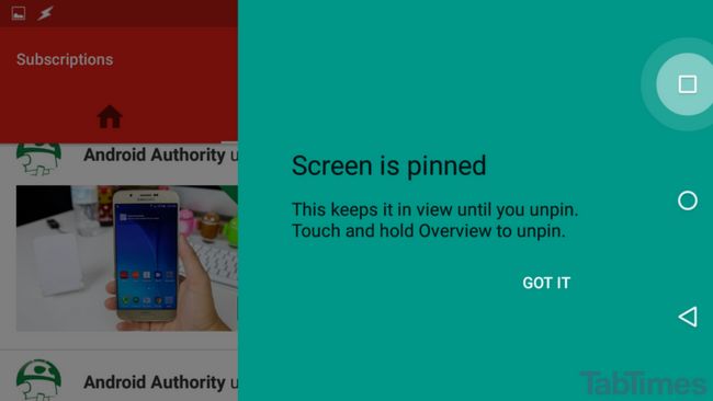Android Lollipop pinning pantalla