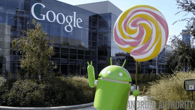 Lollipop Android con el logo de Google