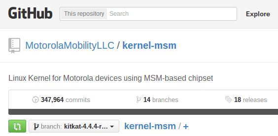 Fuente del kernel para Motorola Moto X 2014