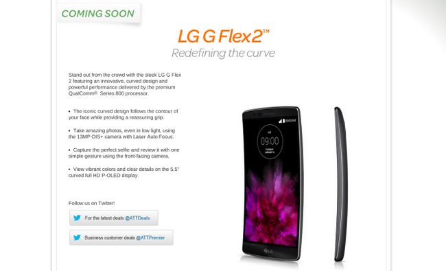 Fotografía - LG G Flex 2 Coming To AT & T en línea y en las tiendas 24 de abril Por $ 709 O $ 300 con un contrato de dos años