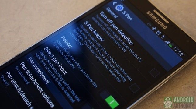 Galaxy Note 3 ajustes S Pen