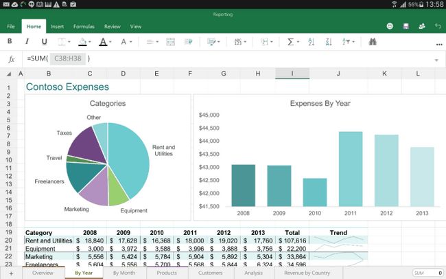 Office Excel para tablets Android