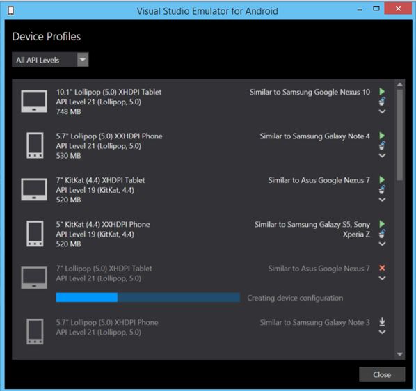 Fotografía - Microsoft lanza actualiza Visual Studio emulador para Android Con Nuevos perfiles de dispositivos Wi-Fi y Simulación