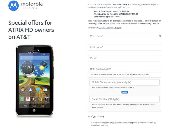 Fotografía - Motorola Atrix HD Ofertas Propietarios $ 100 de descuento por una Moto X para disculparse por caída de actualización Apoyo