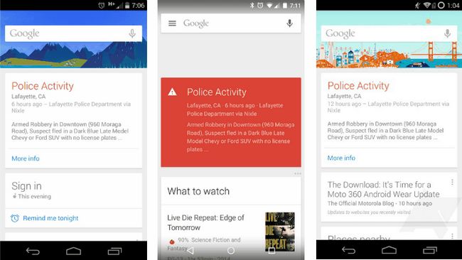 Google Now Policía Alertas