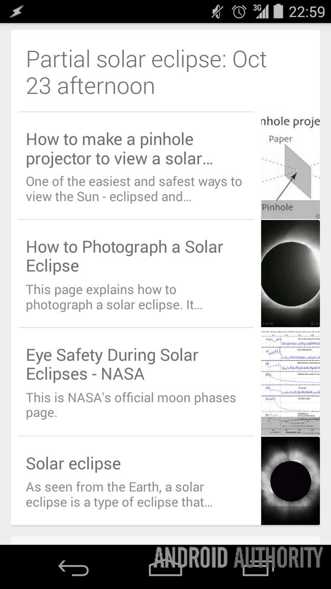 Google tarjeta del eclipse solar Ahora