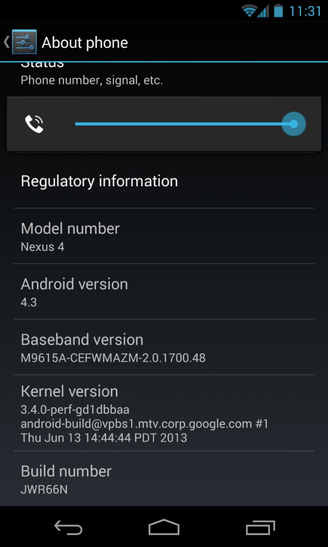 Nexus 4 con Android 4.3