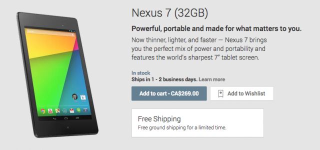 Nexus 7 (2013) Canadá