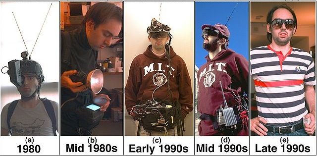 Una evolución de Steve Mann's wearable devices since the 1980s