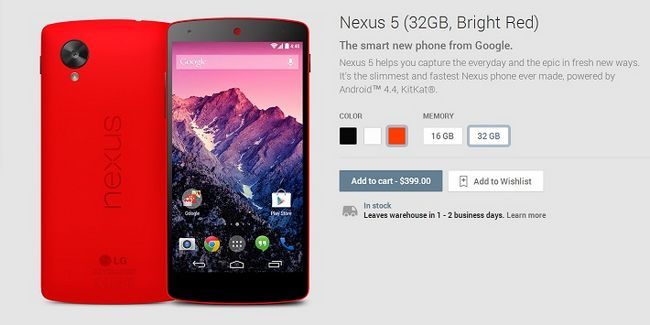 Fotografía - Red Nexus 5 llega a la tienda de Google Play, mismo precio inicial $ 350