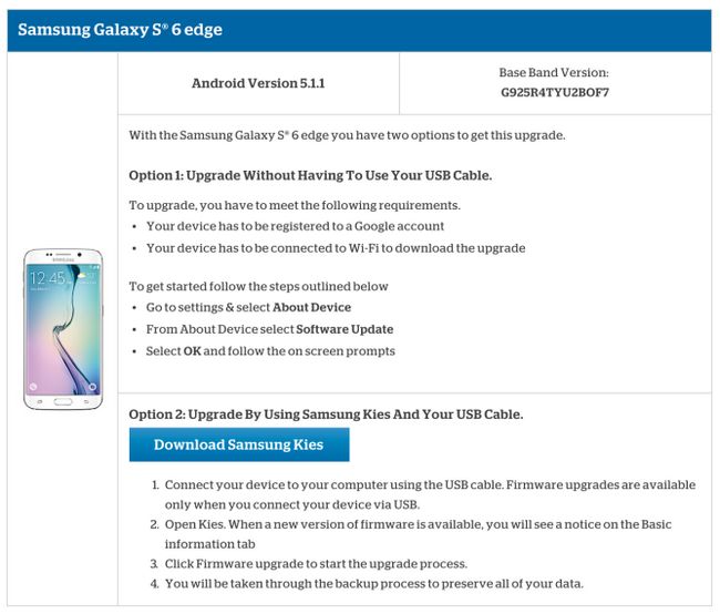 Fotografía - Samsung Galaxy S6 y S6 Edge En US Cellular Recibe Android 5.1.1 actualización OTA, segundo Gen Moto X Empieza 5.1 Soak Test