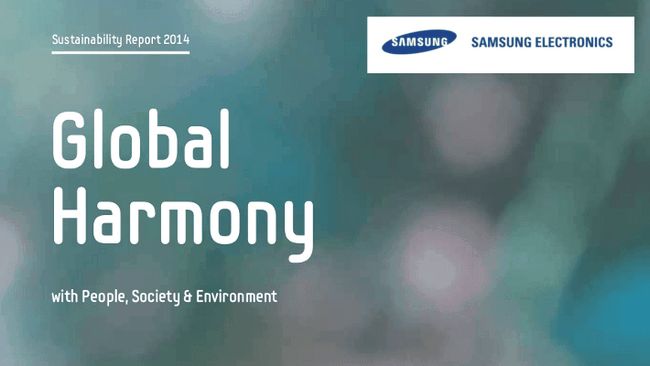 Samsung Informe de Sostenibilidad 2014 de la cubierta