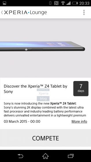 Fotografía - Sony se sale la imagen de Xperia Tablet Z4, Resolución de la pantalla, y el lanzamiento de Date-03 de marzo